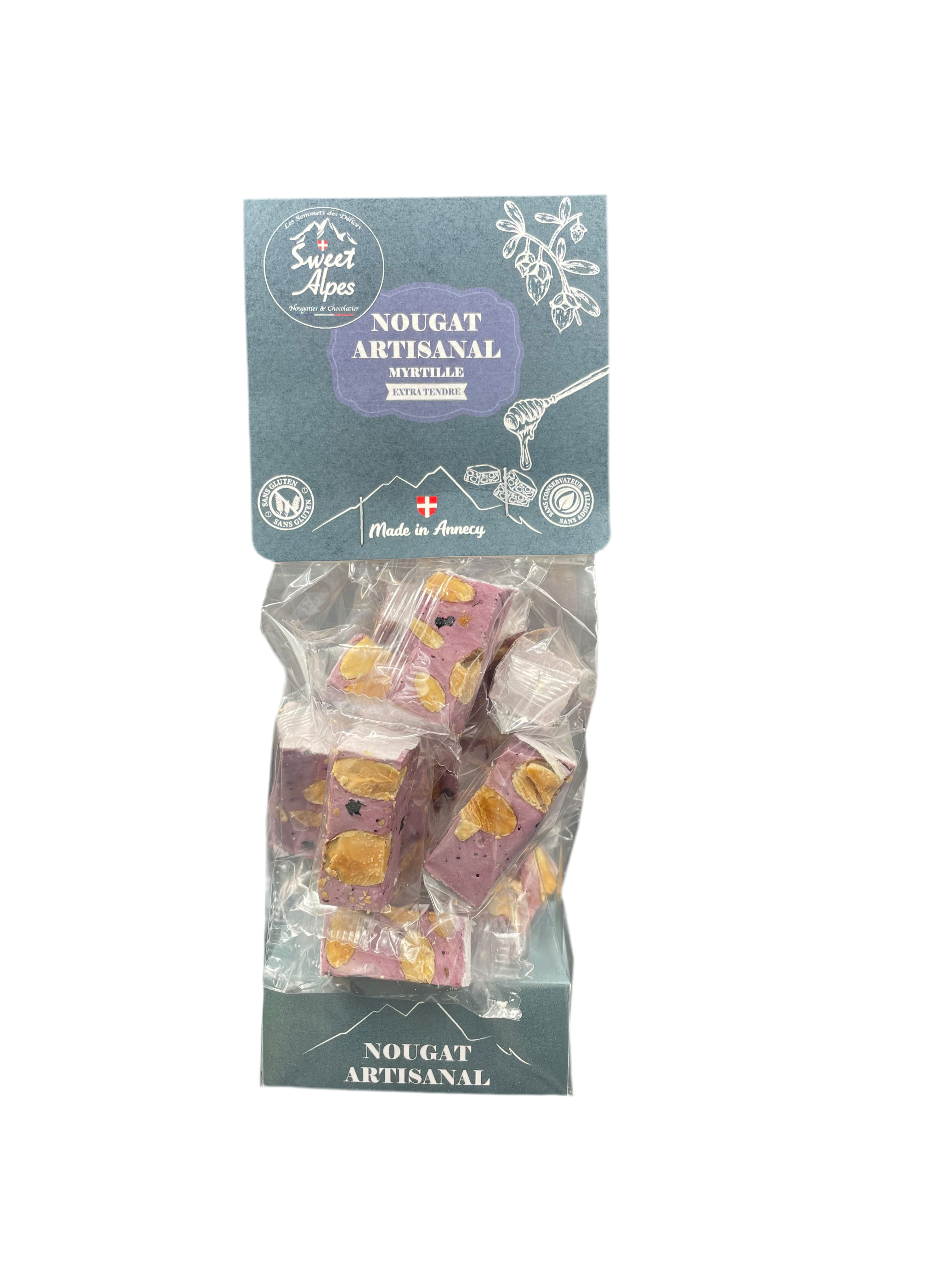 Sachet De Nougat Tendre - AUX MYRTILLE SAUVAGES - 150g