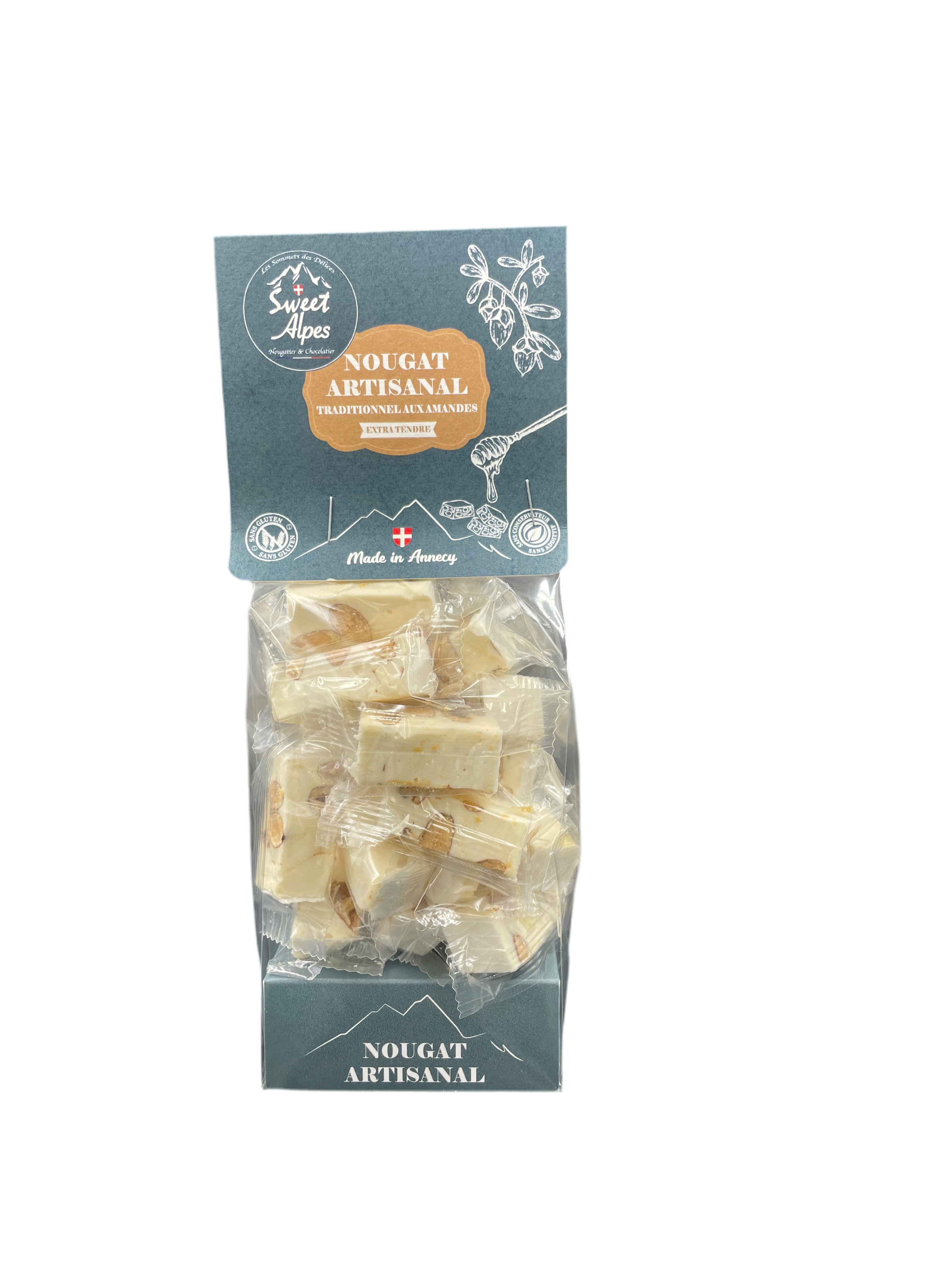 Sachet de Nougat Tendre - LE BELGE GOURMAND - CARAMEL SPECULOOS FLEUR DE SEL DES ALPES - 150g